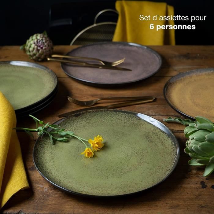 Service De Table ECHTWERK Blanka - 18 Pièces Grès Crème - Pour 6 Personnes - Design Vintage