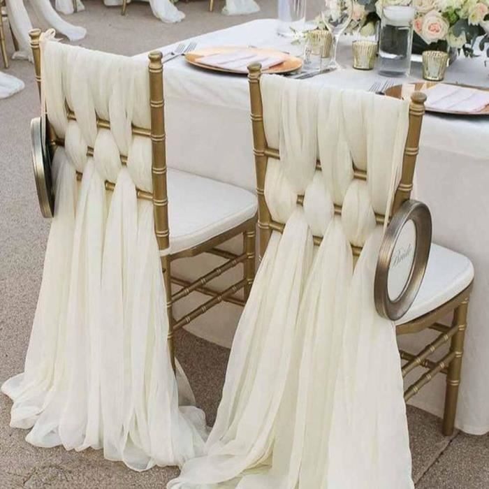 Noeud de chaise mariage organza or par 10