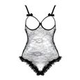 Sexy chaud noir dentelle Lingerie Babydoll Sleepwear soutien-gorge ouvert entrejambe lingerie-2