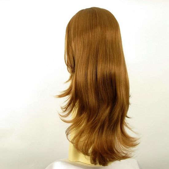 Perruque Longue NOEMIE Synthétique - Couleur Blond Très Clair Méché, Taille Moyenne, Raie Libre