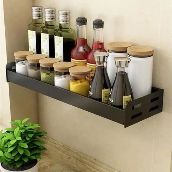 Pièces Rangement Epices Cuisine, Étagères à Épices Murales Métal Sans