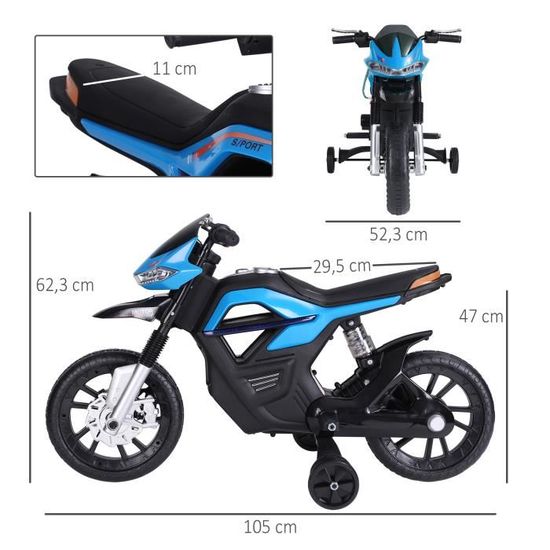 Moto électrique enfant avec roues d'entraînement, effets sonores et  lumineux, Véhicules motorisés pour enfants