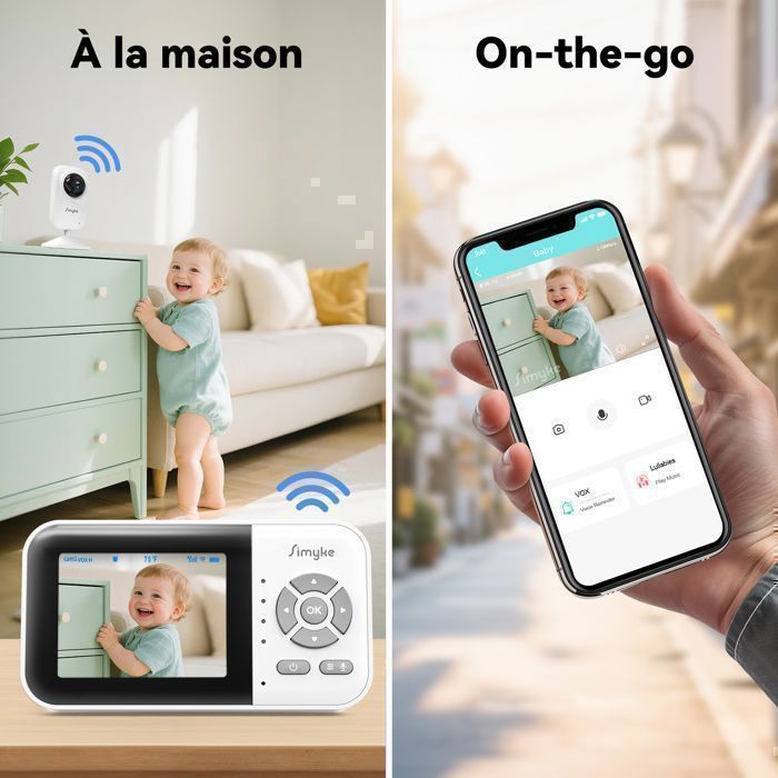 Moniteur Vidéo Pour Bébé, Caméra De Sécurité Sans Fil Pour Bébé, Interphone Bidirectionnel