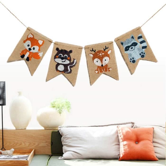 Quatrième de juillet fanion bannière toile de jute suspendus