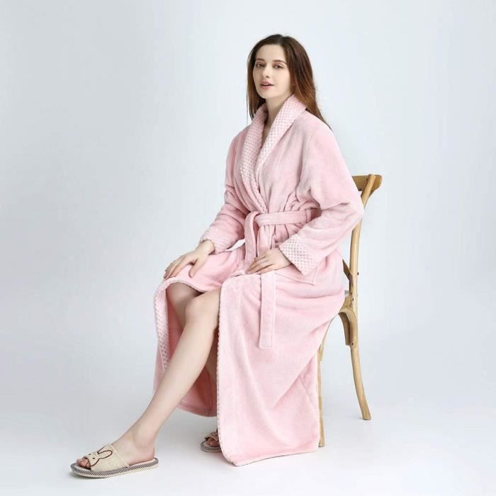 Peignoir Femme Velours Robe De Chambre Polaire Femme Chaud Long Flanelle Peignoir De Bain Eponge Peignoir Ultra Doux Bathrobe N 186 Cdiscount Maison