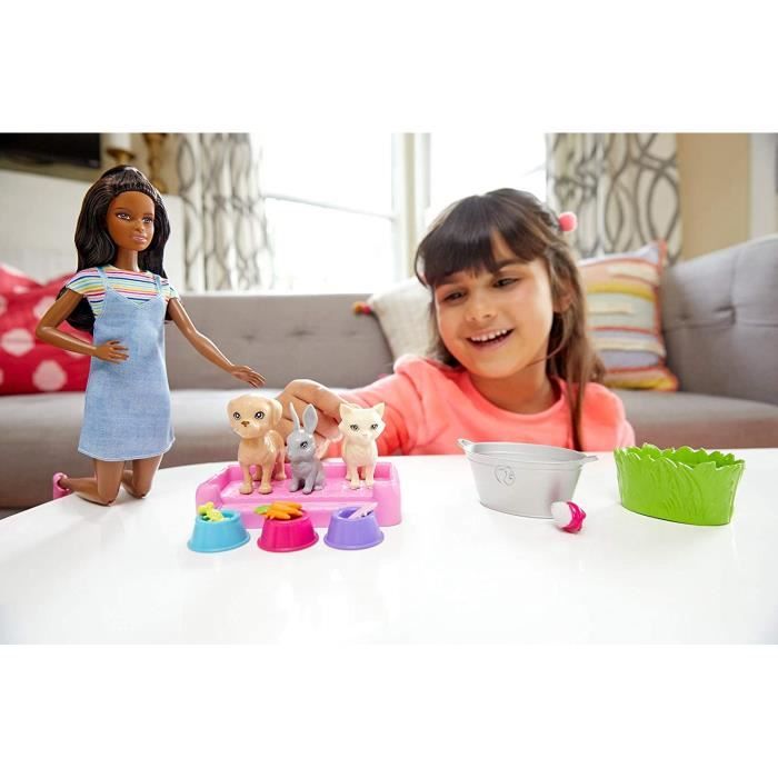 Barbie-FXH12 Playset Bain de Bébé Aux Chiots Avec Poupée Et 2 Chiot, Jouet  pour Enfants 3 + Anni , Multicolore, FXH12