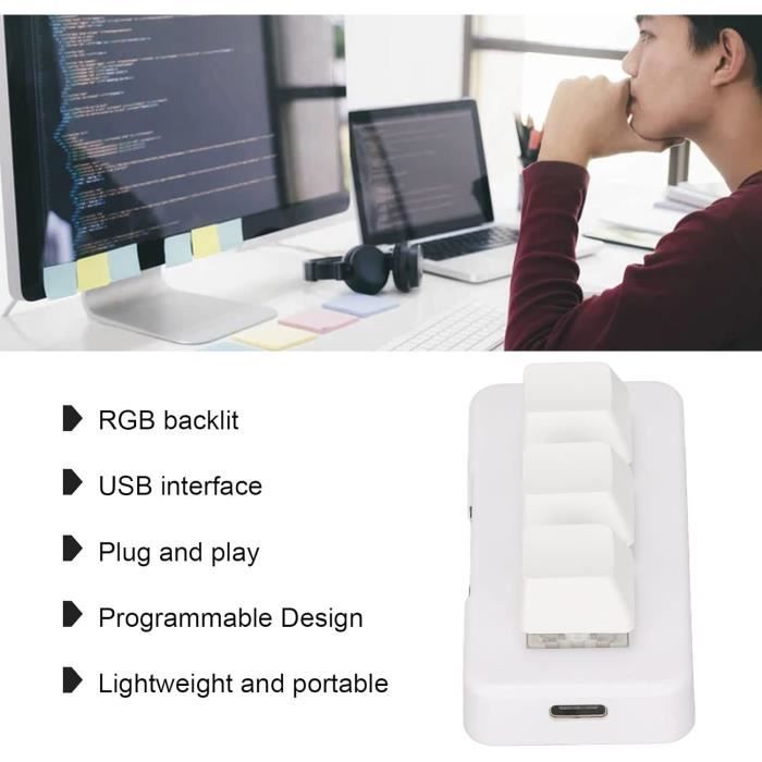 Mini Clavier Sans Fil Avec Pavé Tactile Rétroéclairé RGB - Pour Android TV, PC, Smart TV, Xbox - Récepteur USB 2,4 GHz