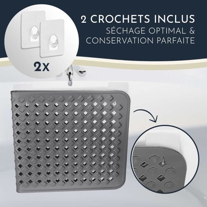 Tapis De Bain Antidérapant Transparent - 88 X 39 Cm, Avec Ventouses - Lavable Machine, Sans Moisissure, Sans BPA - 6