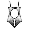 Sexy chaud noir dentelle Lingerie Babydoll Sleepwear soutien-gorge ouvert entrejambe lingerie-3