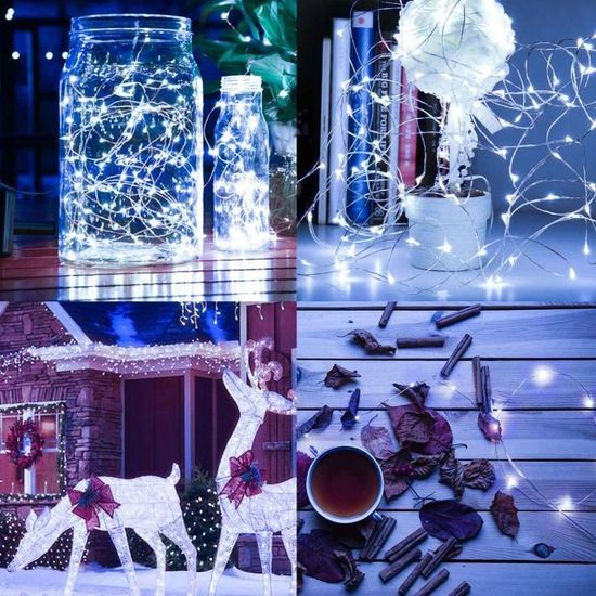 Guirlande Lumineuse Exterieur Solair 20m 200LED 8 Modes /Étanche Guirlande Guinguette Solaire Exterieure /Étanche Fil de Cuivre pour la D/écoration Chambre Jardin Patio Mariage Soir/ée F/ête No/ël