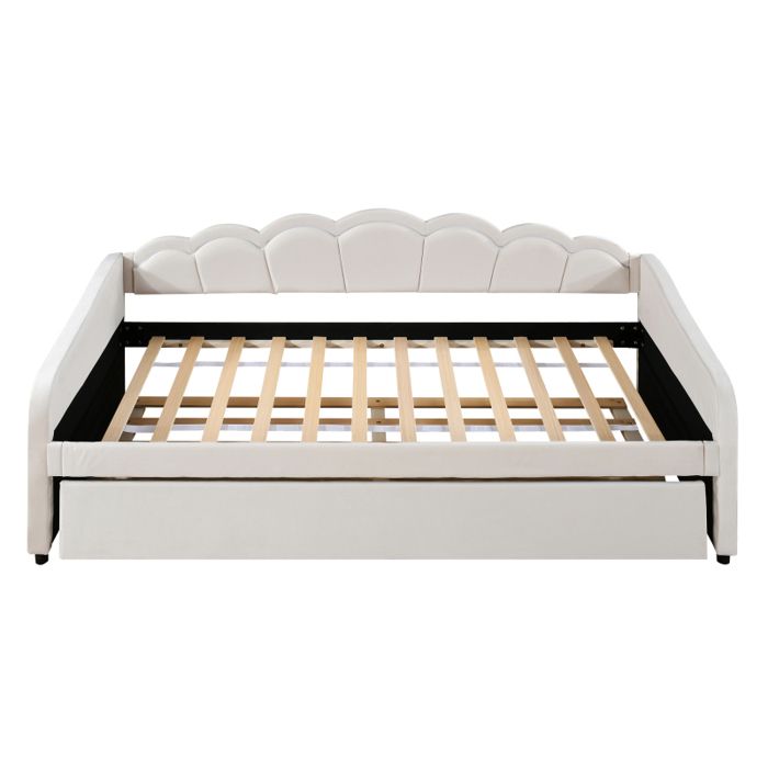 Canapé-lit Convertible 90x190 Cm - Velours, Rangement, LED Et Port USB-C - Cadre Métal Et Lattes Bois - Capacité 260 Kg
