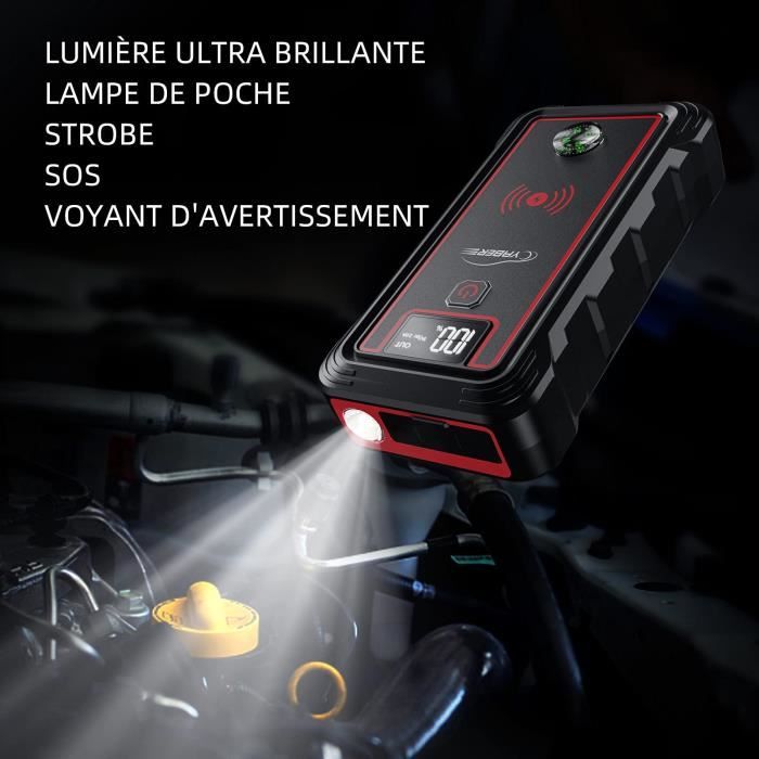 Booster Starter Auto 12V Compresseur 8 bar Batterie 40Ah Max Lampe