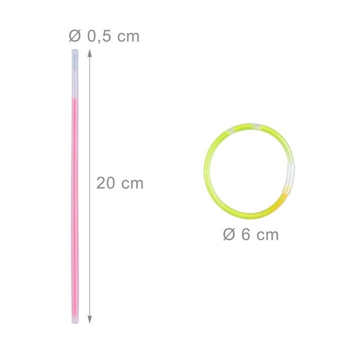 Relota Lot de 120 Bâtons Lumineux, Bracelets à bâtons lumineux pour enfants avec connecteur, Bracelets lumineux Longueur 20cm, pour les fêtes, les mariages et les décorations d'Halloween