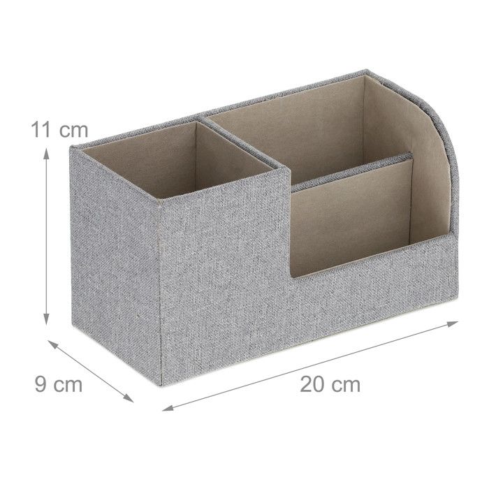 Organiseur De Bureau Bambou Relaxdays - 5 Compartiments Pour Rangement Stylos Et Papiers