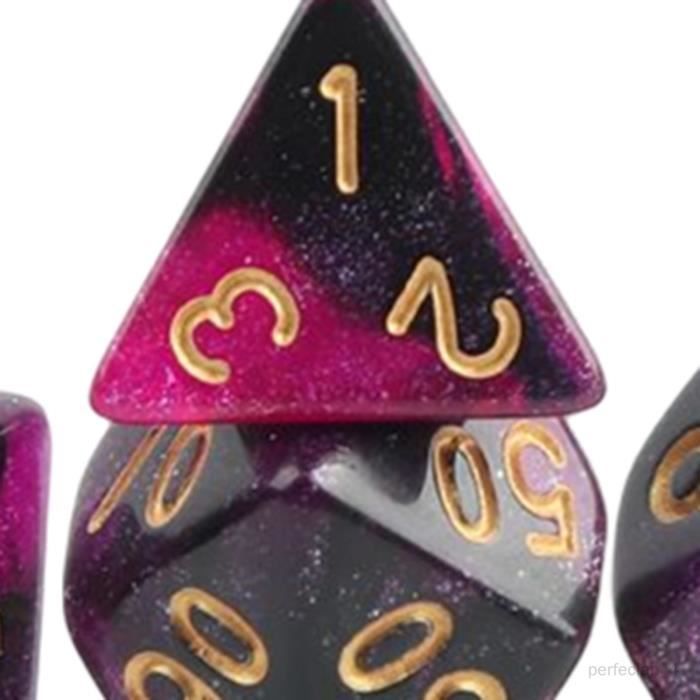 7x dés polyédriques intégrés dans la nage du poisson pour le jeu de rôle à boire