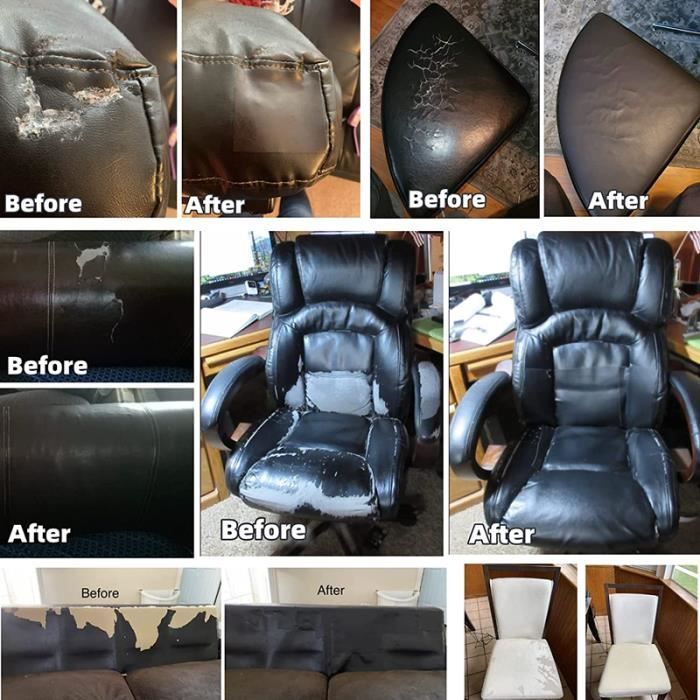 Kit De Réparation Simili Cuir Autocollant 40x150 Cm Noir - Pour Rénovation Auto & Canapé
