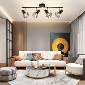 ANWIO Plafonnier Spots, 4 Spots de Plafond Led Intérieurs Base E14