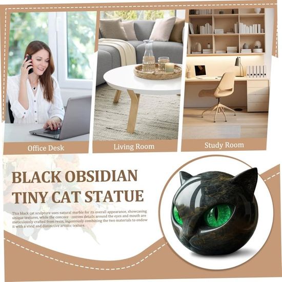 Sculpture De Pierre De Chat Luxe Lucky Gemstone Gemstone Ceramic Cats