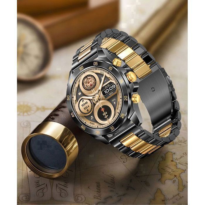 Montre Homme ICE MASTER - Bracelet Métal Or Noir, Cadran Diamants Simulés, Neuve Avec étiquettes !