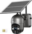 Ctronics 4G/3G LTE Caméra Surveillance 2K 3MP sans Fil Solaire Extérieure Noir Batterie 10400mAh Vision Nocturne Couleur 30m-0