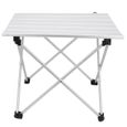 Pwshymi Table d'extérieur Table de bureau pliable en alliage d'aluminium, pour Camping en plein air (petite) jardin table-0