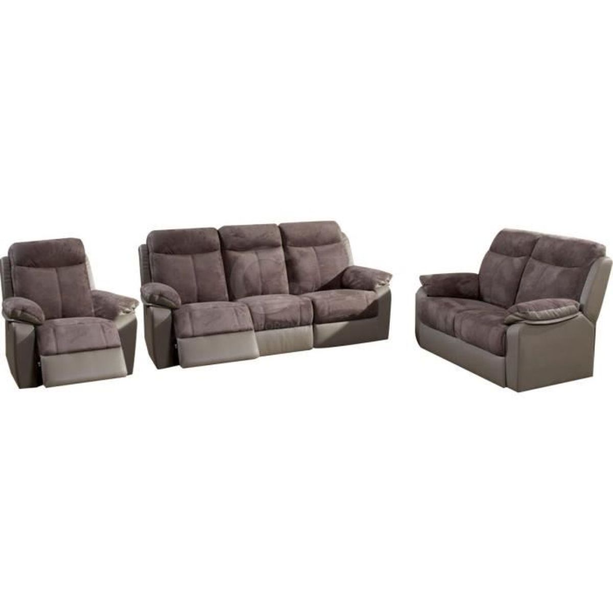Ensemble Canape 3 2 1 En Tissus Microfibre Avec Relax Electrique
