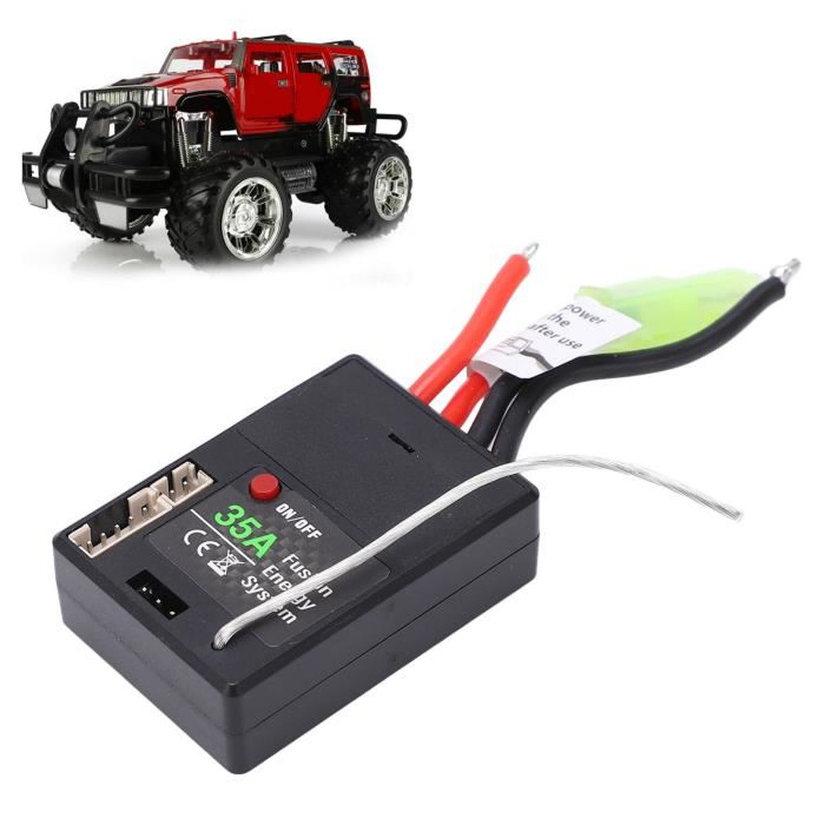 Dilwe Interrupteur Récepteur Voiture RC - Compatible HSP 1/10 1/8 - Connecteur JST