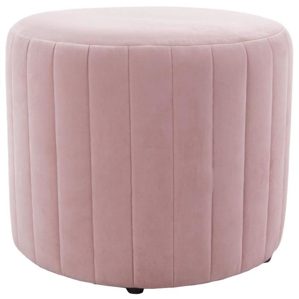 Pouf rond en velours Duchesse Rose pastel Rose Pastel - Cdiscount Maison