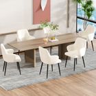 Lot de 6 Chaises de Salle à Manger - VIVOLILV - Siège en Velours Beige, Pieds en Métal Noir - Style Scandinave - pour Cuisine