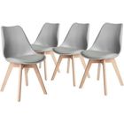 H.J WeDoo Lot de 4 chaises de salle à manger - Gris - Scandinave