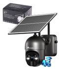 Ctronics 4G LTE Caméra de Surveillance 2K 3MP，Détection AI PIR, Alarme Sonore et Luminueuse，Batterie 10400 mAh & Panneau Solaire 6W