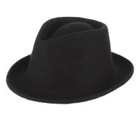 58cm - Noir - Chapeau Fedoras En Laine Pour Hommes, Casquette De Jazz Bouclée, Pour Adultes, Européen, Améric