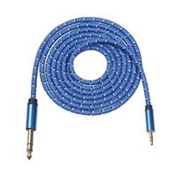 Câble Stéréo 1/8 à 1/4, Câble De Câble D'interconnexion Audio TRS à Jack 6,35 Mm Pour Jack 3,5 Mm Très Résistant - Bleu 3m