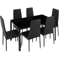 Ensemble table et chaises de salle à manger BRANDENBURG - TECTAKE - Noir - 6 personnes - Contemporain - Design