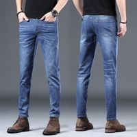 Pantalon En Cuir Daim Jitrois - Bleu Délavé - Taille 40 (UK 12) - Coupe Droite - Occasion Très Bon état