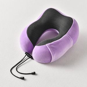 OREILLER Violet clair -Oreiller cervical en mousse à mémoire de forme en U, oreiller de voyage doux, massage du cou, s