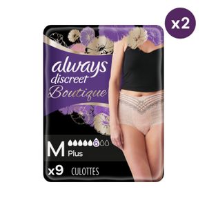 FUITES URINAIRES 2x9 Culottes pour Fuites Urinaires Always Discreet