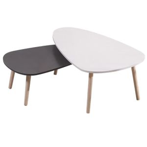 TABLE BASSE Tables basses gigognes scandinave MIXMEST - blanc 