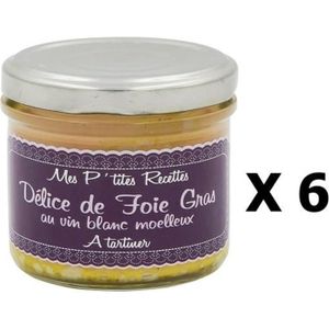 PATÉ FOIE GRAS Lot 6x Délice de foie gras au vin blanc moelleux -