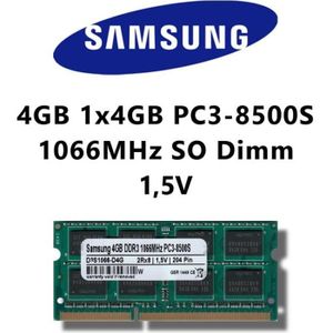 MÉMOIRE RAM Samsung 4GB (1 x 4Go) dDR3 (pC3 8500S 1066MHz sO-d
