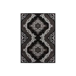 Tapis Baroque Gris Et Noir 80 X 150cm En 85 Polypropylene