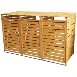 LIUX Abri pour poubelle double 240 L Bois imprégné - Cdiscount Jardin