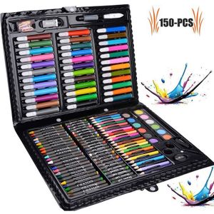 CRAYON DE COULEUR 150 Sets de Dessin,Malette de Coloriage Enfants Aquarelle Crayon Enfants Dessin Kit Crayons de Couleur Ensemble Crayon Peinture