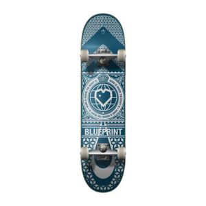 SKATEBOARD - LONGBOARD Skateboard Complète BLUE PRINT Home Heart - Navy/White - 8.00' x 31.53' - Erable - Pour Adulte - Loisir