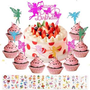 Figurine décor gâteau 31Pcs Fée Cake Toppers, Fairy Cupcake Topper, Déco
