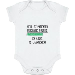 BODY body bébé | Cadeau imprimé en France | 100% coton | Prochaine couche en cours