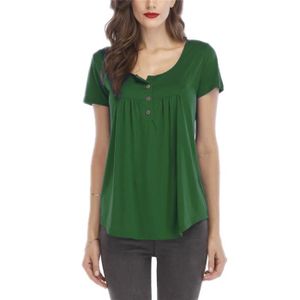 T-SHIRT Femme T-Shirt Ete Mode Manches Courtes Lâche - Tee Shirt Manche Longue Casual Grande Taille T-Shirts Couleur Tunique Vert