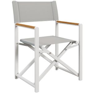 CHAISE DE CAMPING Chaise directeur chaise de camping pliable alu. textilène gris