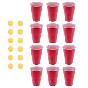 ACCESSOIRE MULTI-JEUX Jeu de Beer Pong - PIXNOR - Accessoire pour table multi-jeux - 24 tasses et balles incluses
