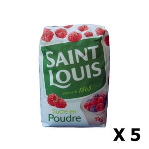 SUCRE & ÉDULCORANT Lot 5x Sucre en poudre - Saint Louis - paquet 1kg